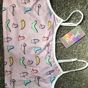 Cartoon Dinosaur Print Crop Cami
